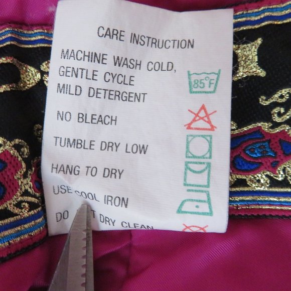 Vintage 80s OSSI Stirrup Ski Pants XS Fuchsia High Rise Belted Pocket Zip - Picture 10 of 15